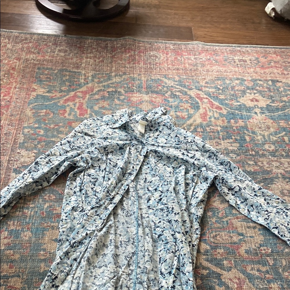 H&M Blue Floral Blouse